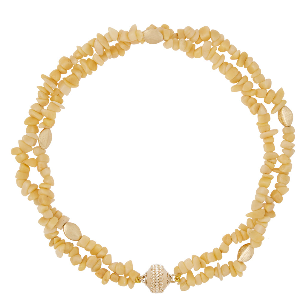 Gold Rush Yellow Quartz Chip Double Strand Necklace