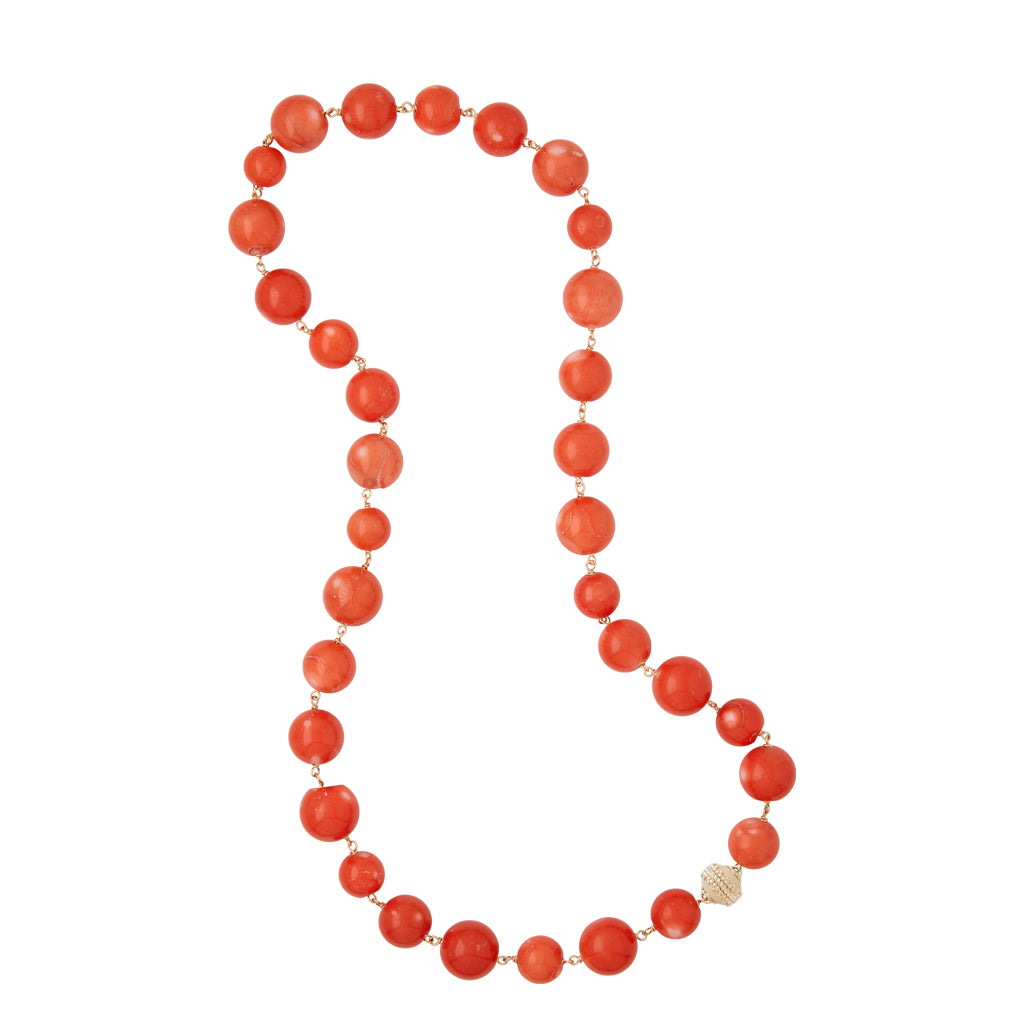 Caspian Dyed Red Coral Necklace