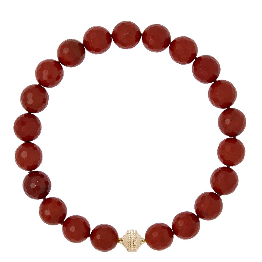 Victoire Faceted Red Jasper 18mm Necklace
