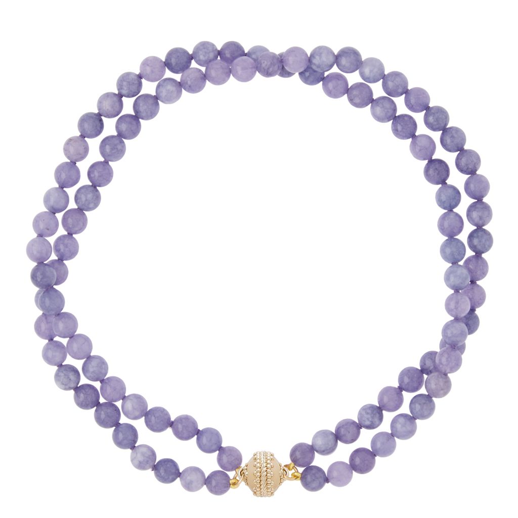 Victoire Purple Lepidolite 8mm Double Strand Necklace