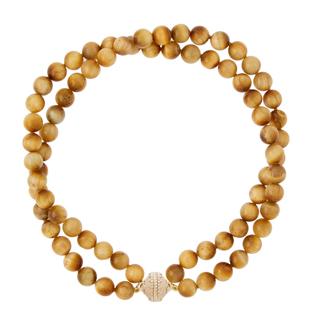 Victoire Golden Tiger's Eye 10mm Double Strand Necklace