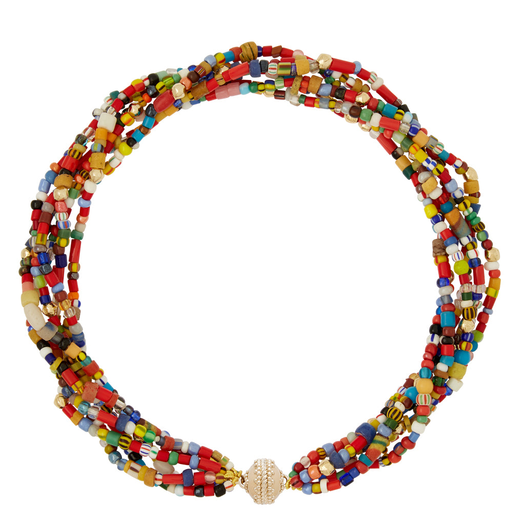 Confetti Multi Color Veneitan Glass Necklace