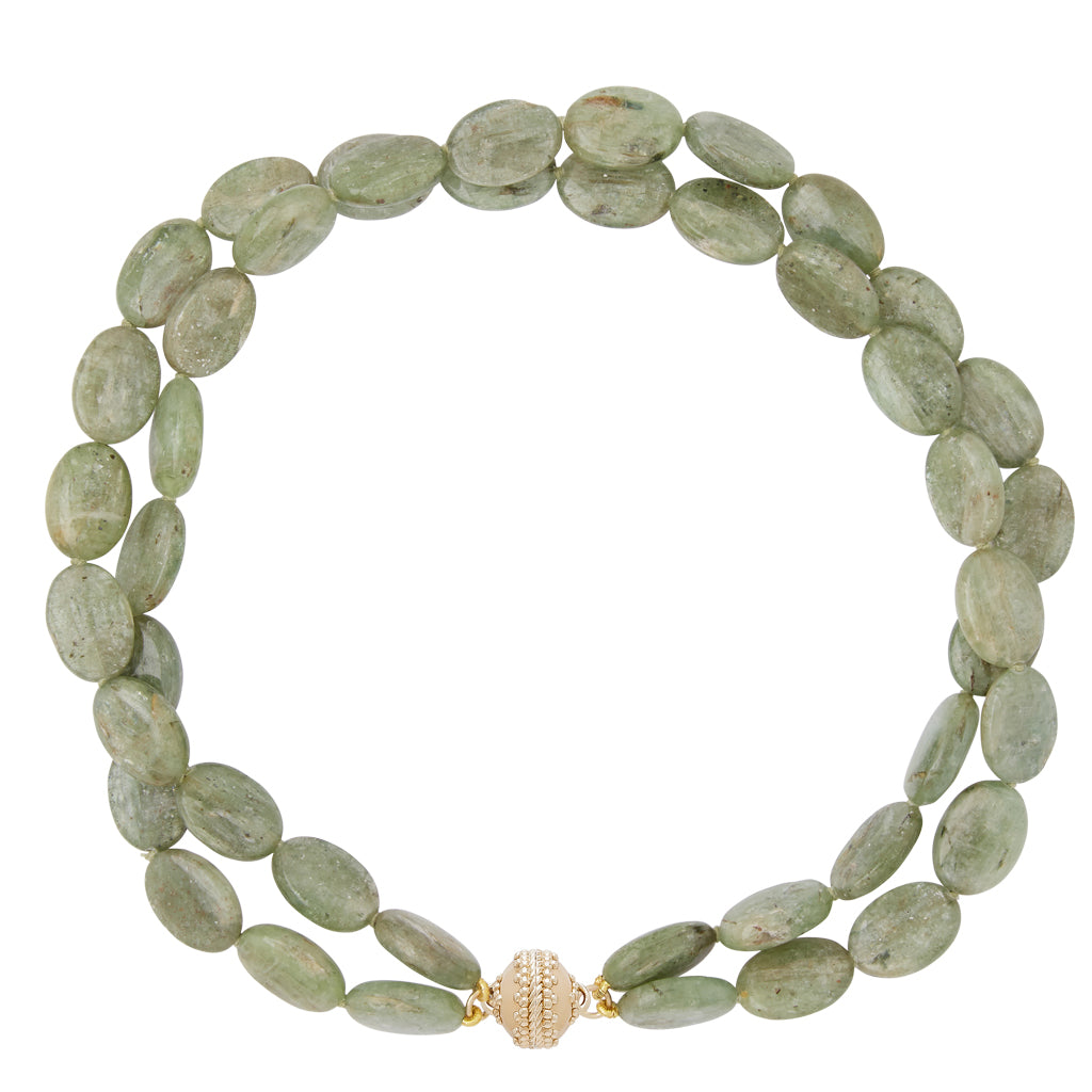 Helen Green Kyanite Oval Double Strand Necklace