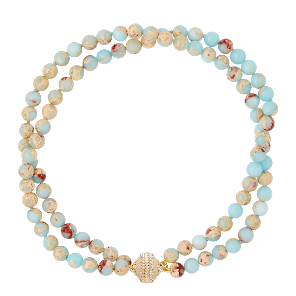 Victoire African Opal 8mm Double Strand Necklace