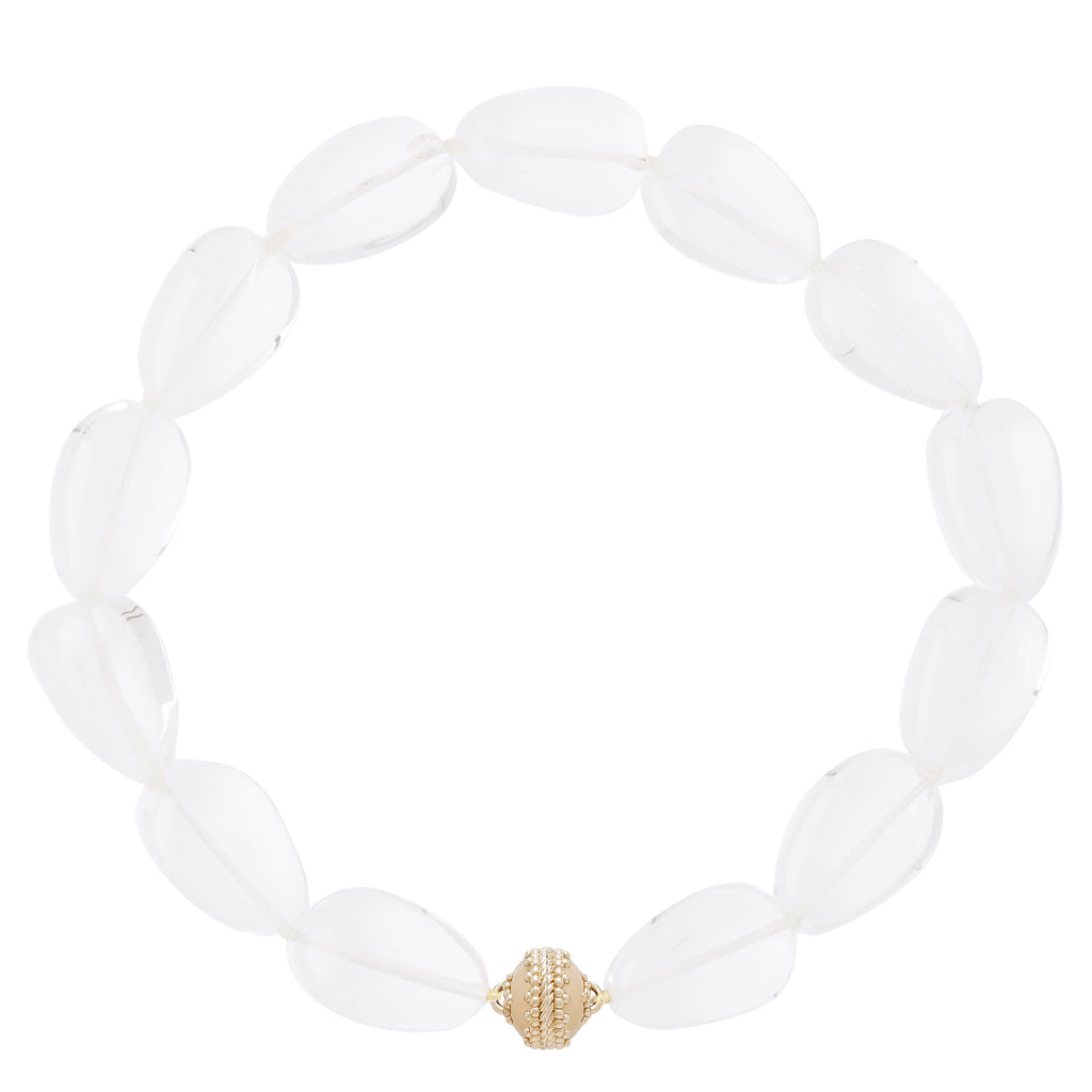 Large Helen Single Strand Tumbled Rock Crystal Necklace
