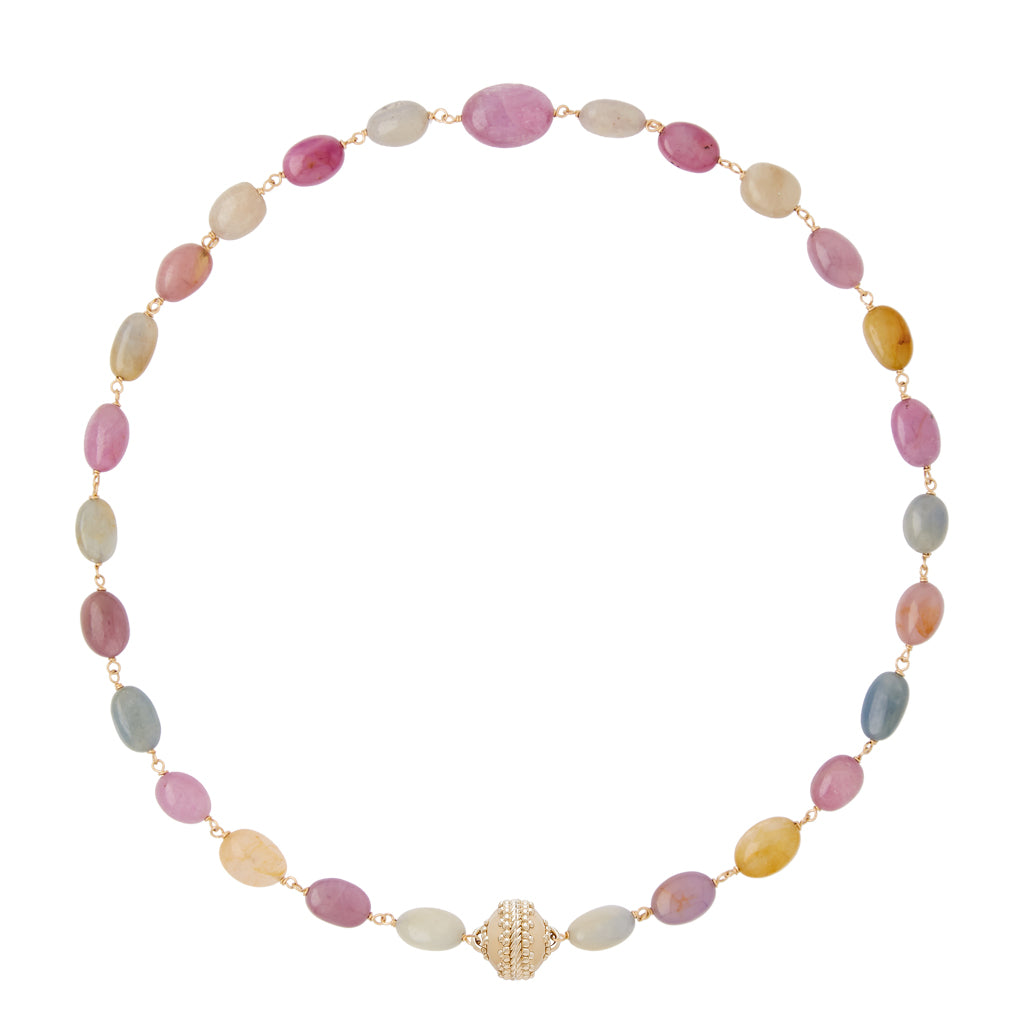 Caspian Grey and Pink Pastel Sapphire Necklace