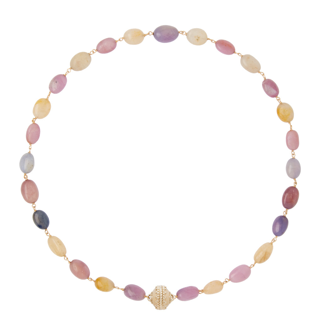 Caspian Pink and Blue Pastel Sapphire Necklace