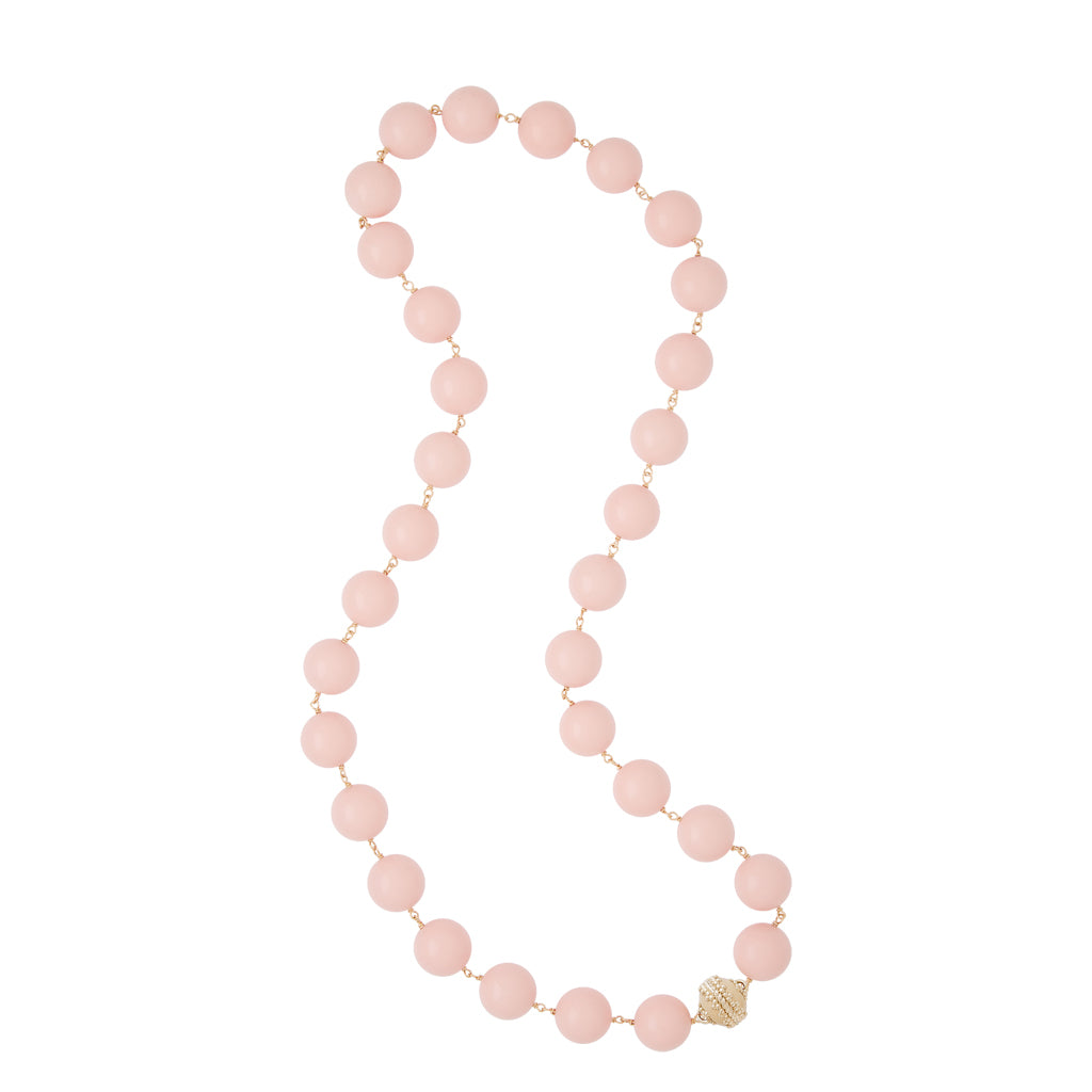 Caspian Reconstituted Pink Coral 16mm Necklace