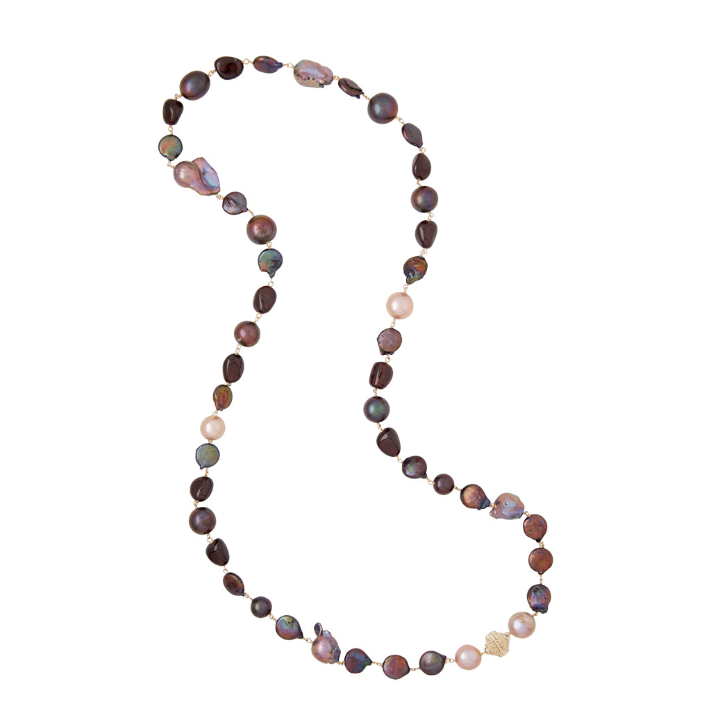 Caspian Freshwater Pearl and Garnet Necklace