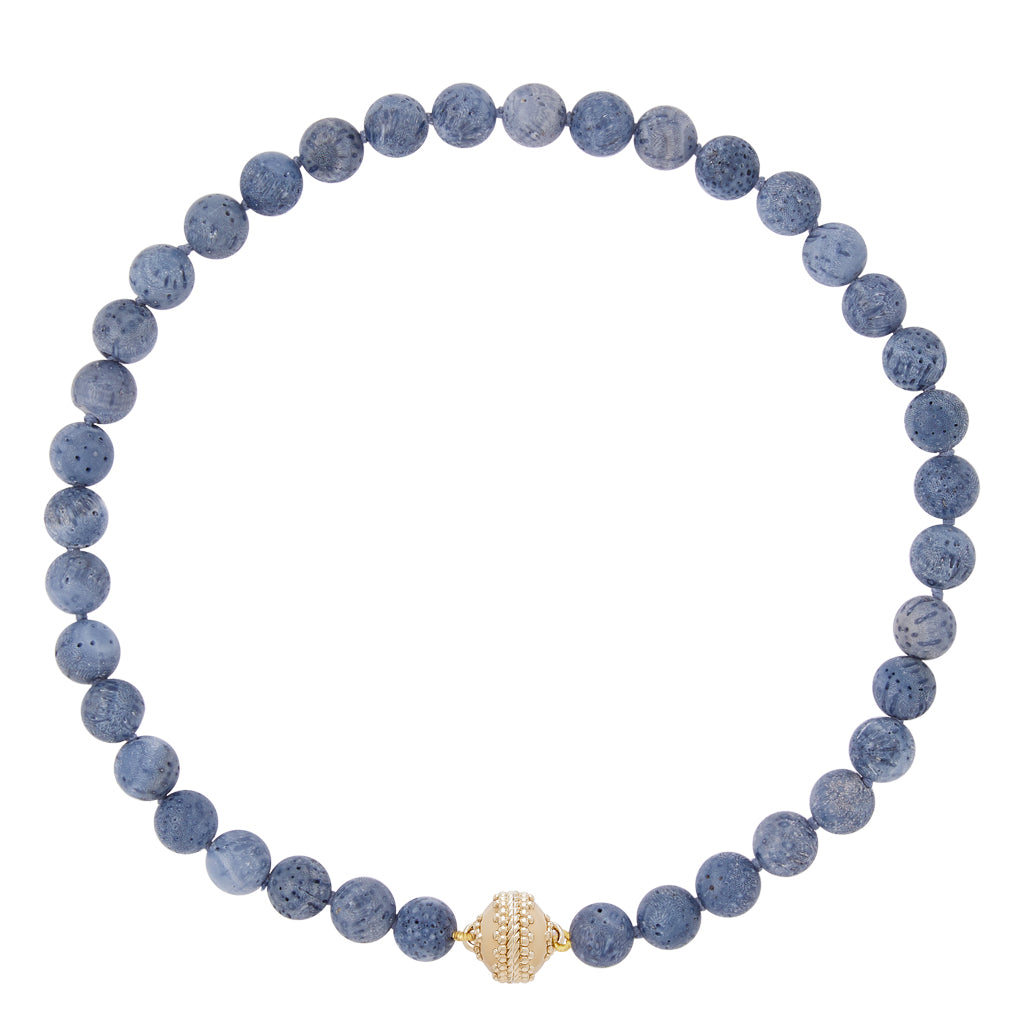 Victoire Blue Coral 10mm Necklace