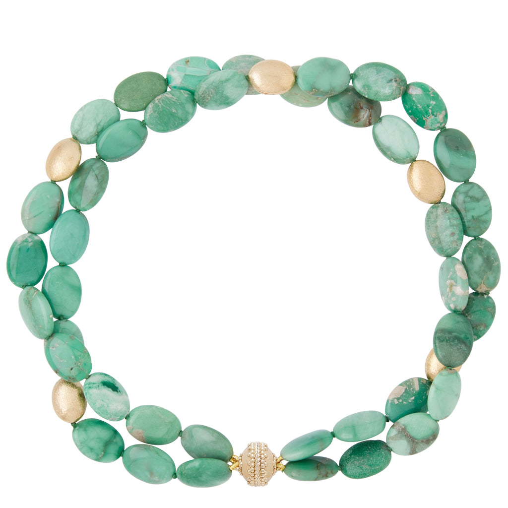 Gold Rush Variscite Double Strand Necklace