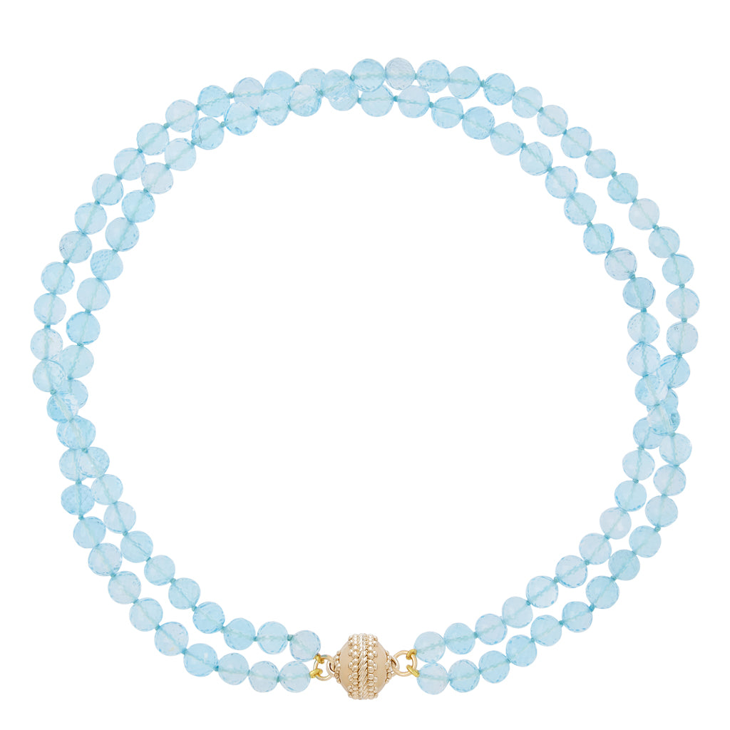 Victoire Blue Topaz Double Strand Necklace
