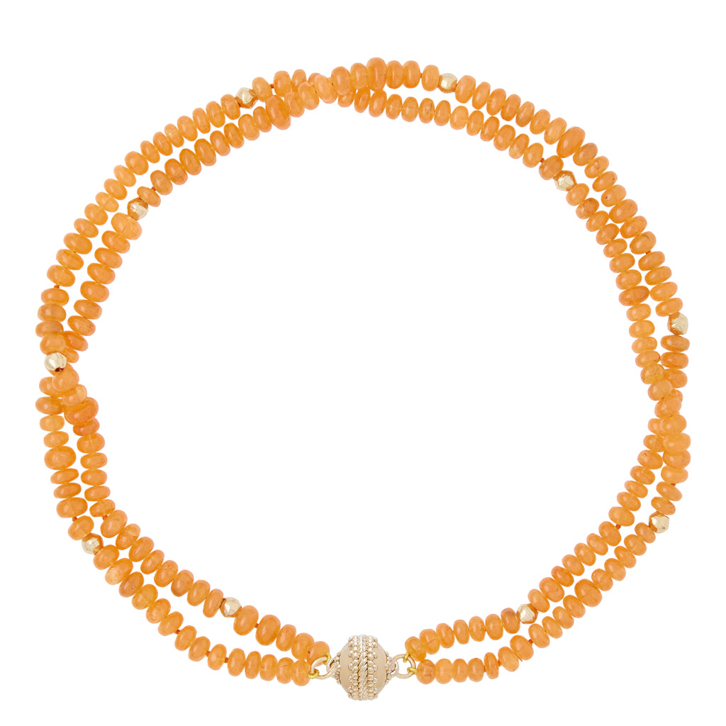 Peppercorn Mandarin Garnet Double Strand Necklace