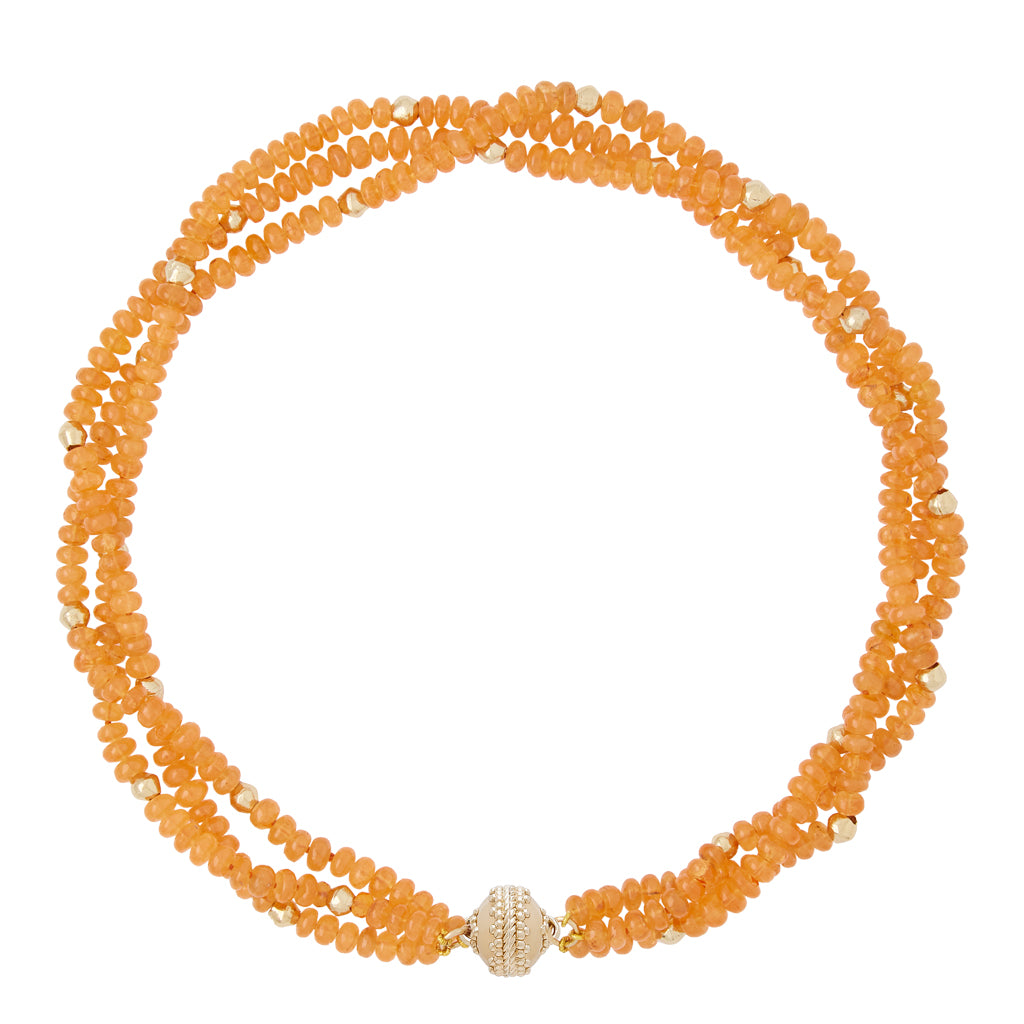 Peppercorn Mandarin Garnet Multi-Strand Necklace