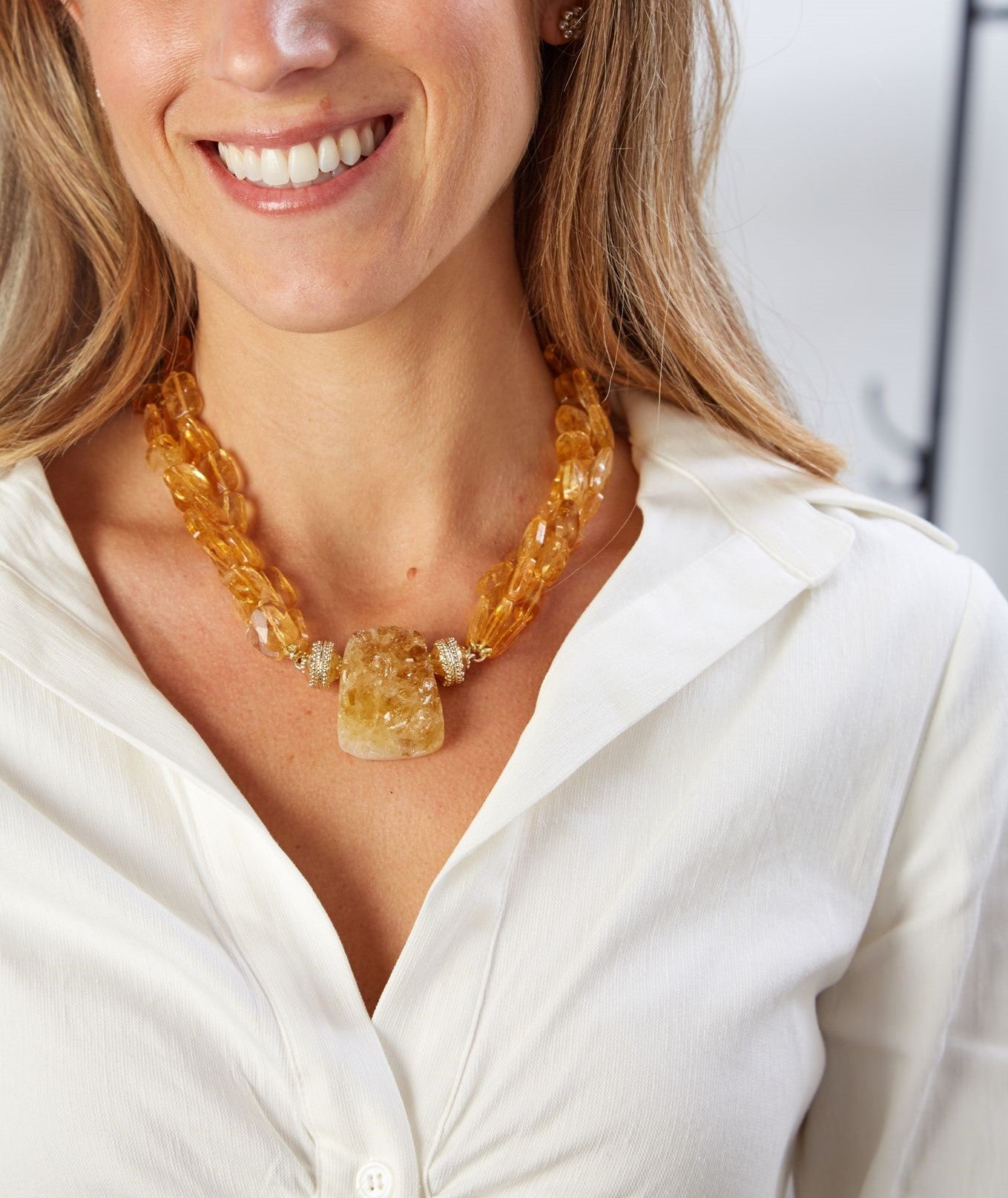 Large Light Citrine Druzy Centerpiece