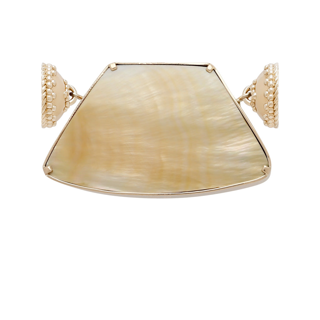 Wood Opalite Trapezoid Centerpiece