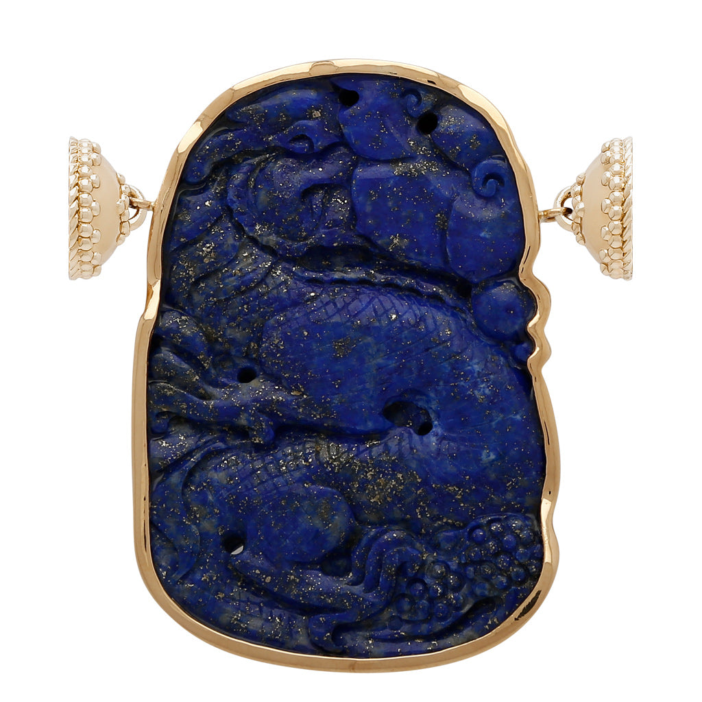 18K Small Lapis Dragon Centerpiece