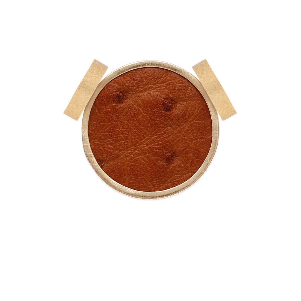 Maria Ostrich Leather Camel Studio Centerpiece
