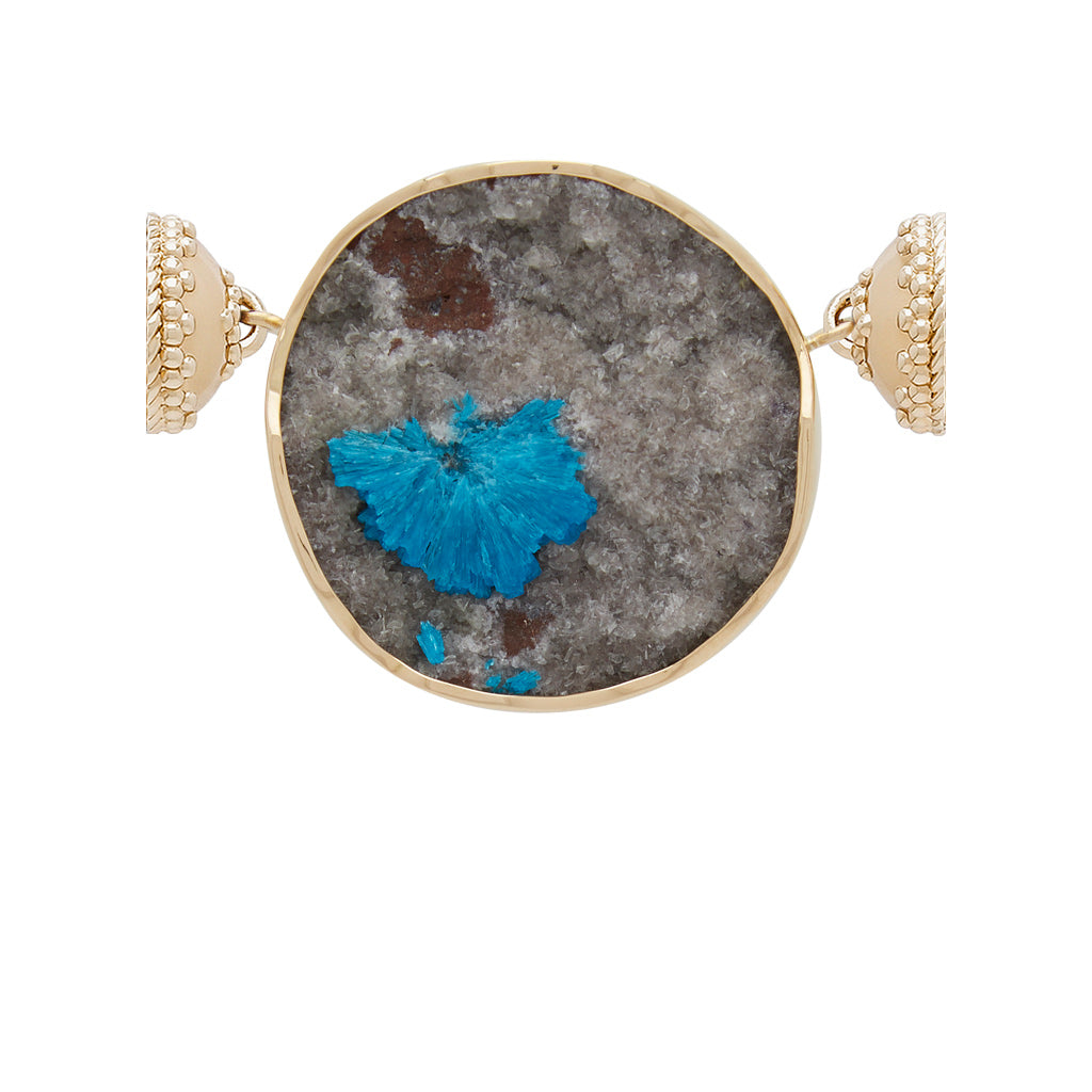 18k Indian Cavansite Druzy Centerpiece