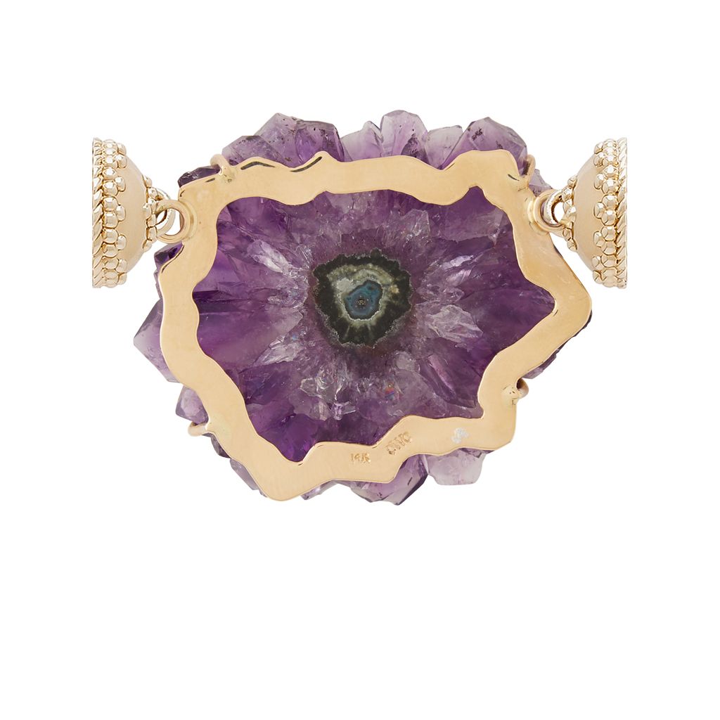 Medium Amethyst Stalactite Slice Centerpiece