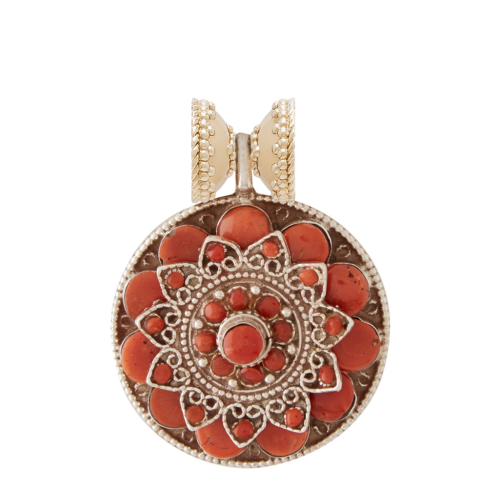 Tibetan Treasure Floral Medallion Centerpiece