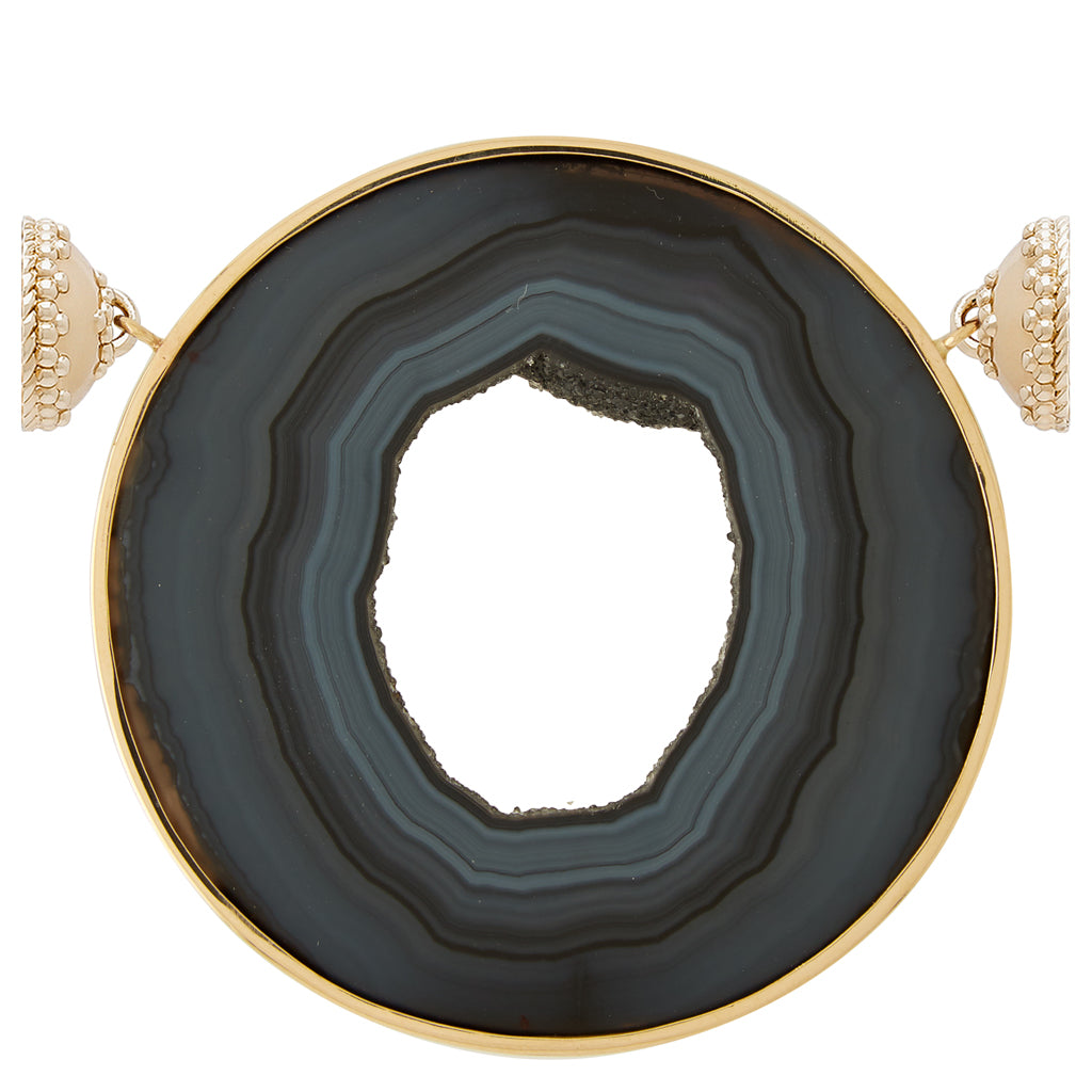 Frosted Black Onyx Druzy Centerpiece