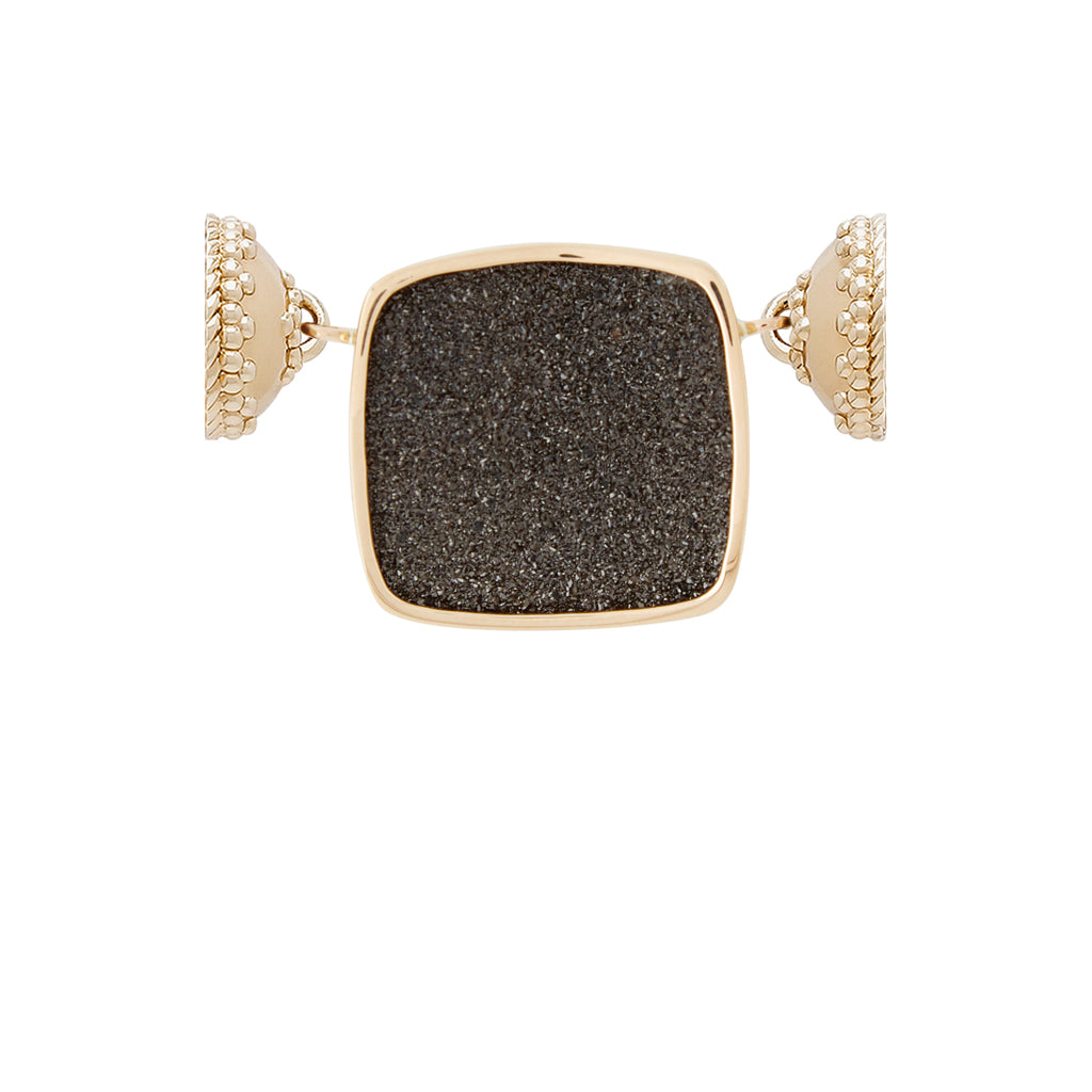 Midnight Black Coated Druzy Centerpiece