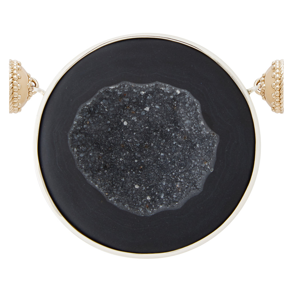 Frosted Black Onyx Disc Centerpiece
