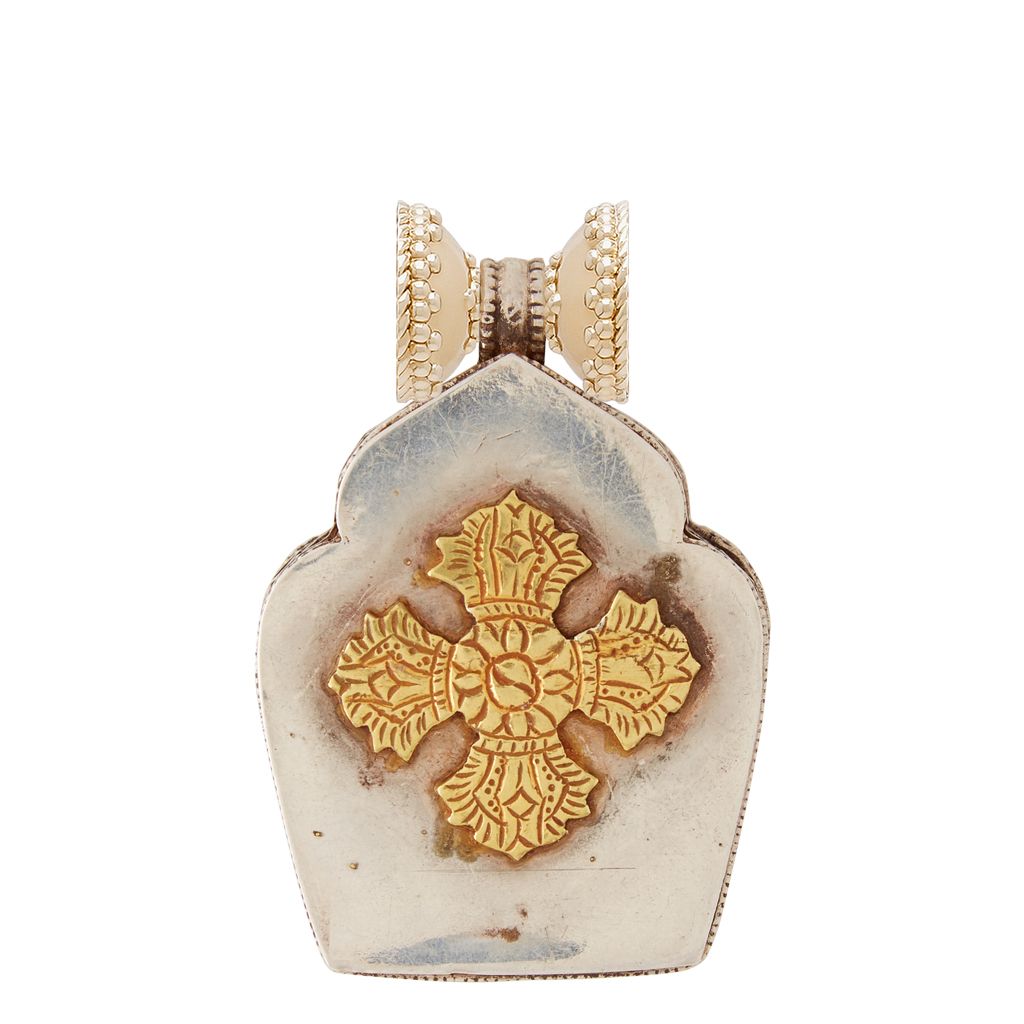 Tibetan Treasure Silver and Brass Cross