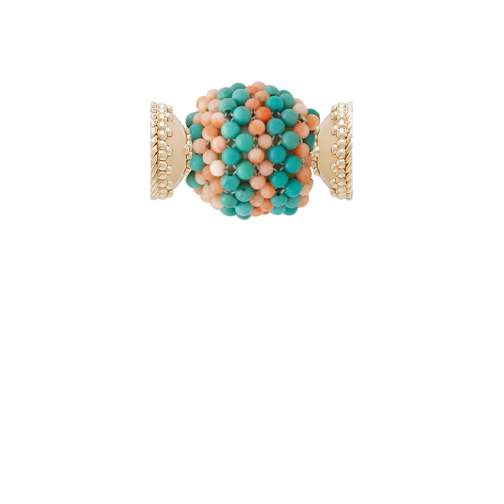 Caviar Coral & Turquoise Glass Bead Centerpiece