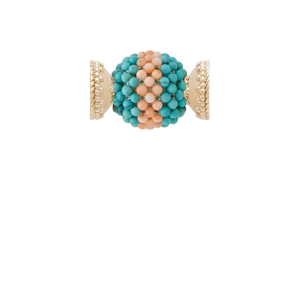 Caviar Coral Stripe Glass Bead Centerpiece