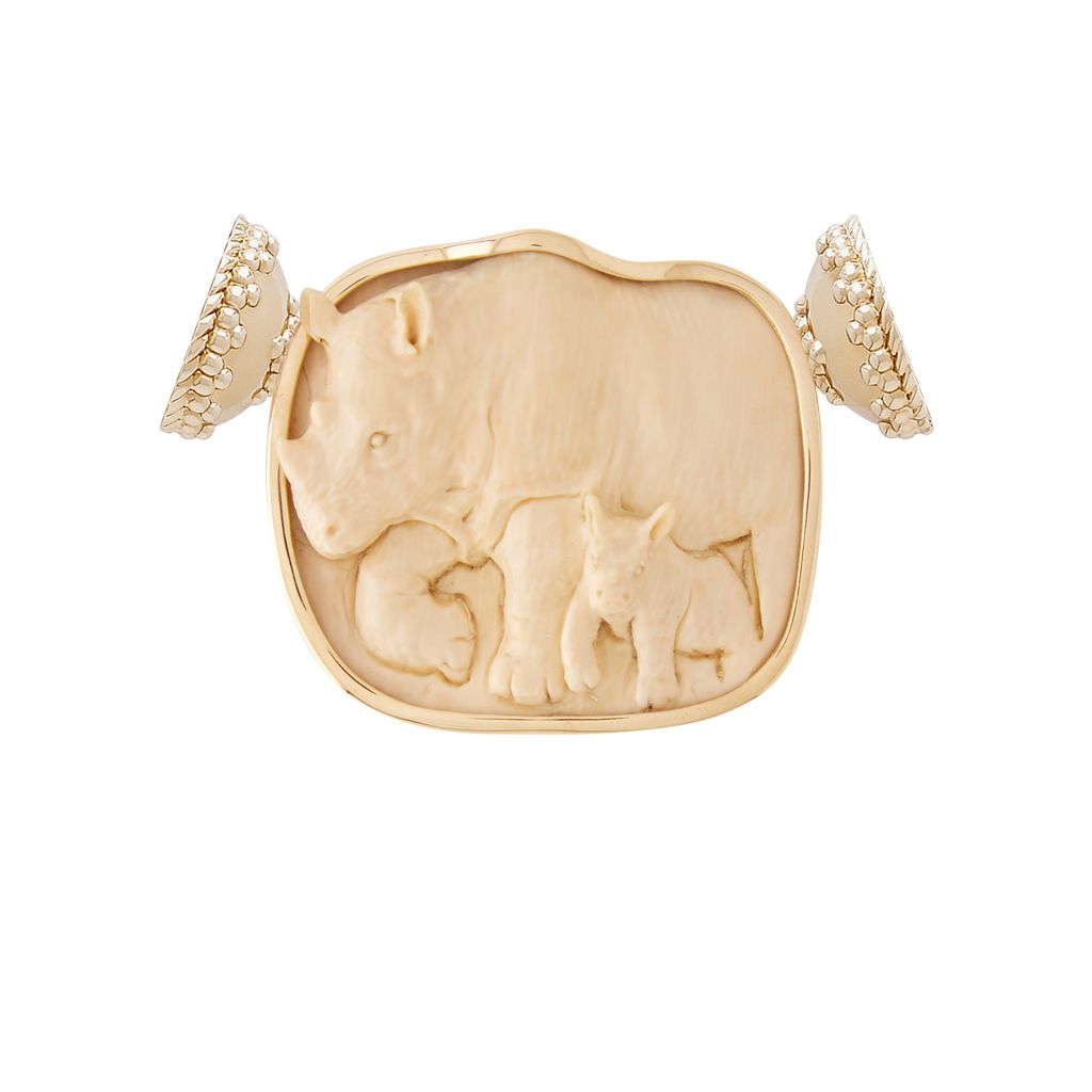 Carved Rhino Centerpiece