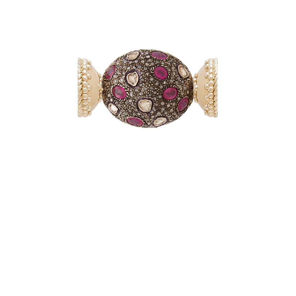 Ruby & Pave Diamond Oval Centerpiece