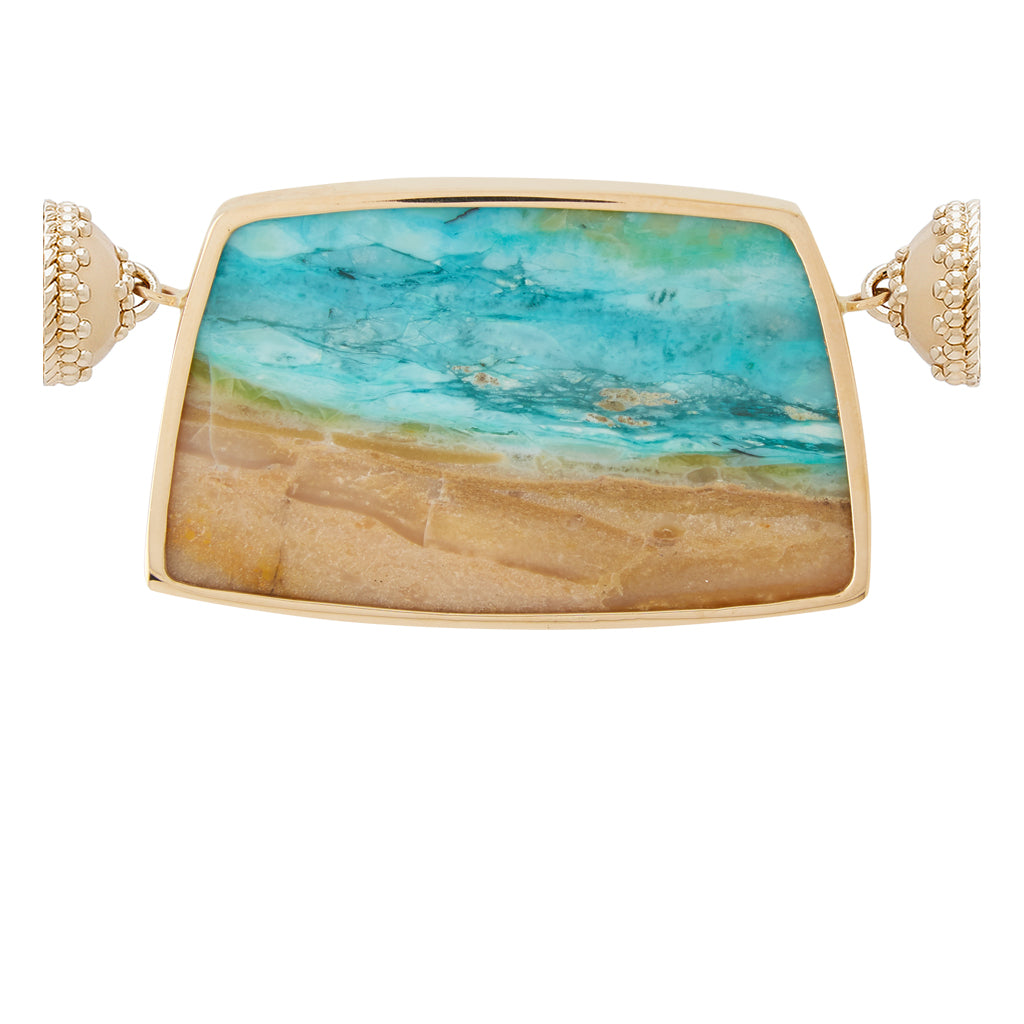 Opalized Petrified Wood Shield Centerpiece