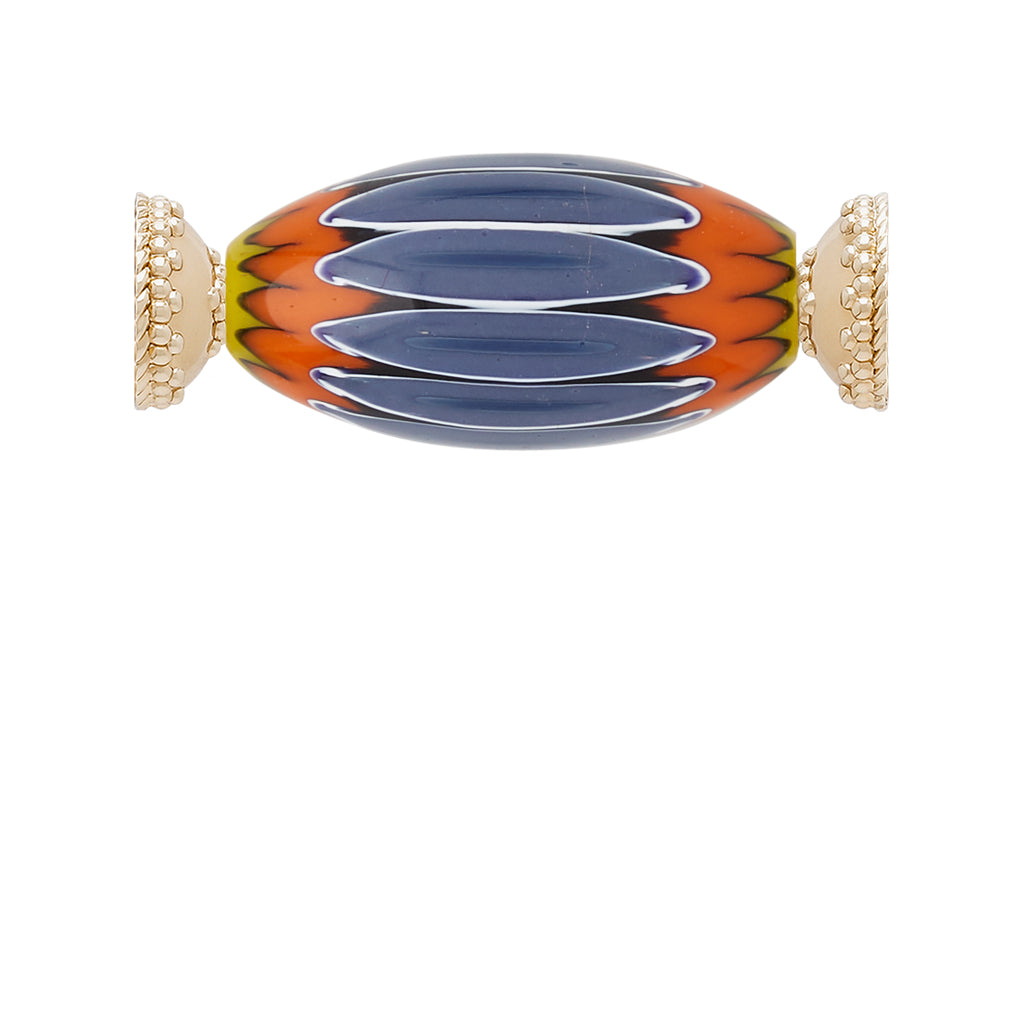 Blue & Orange Handmade Glass Bead Centerpiece