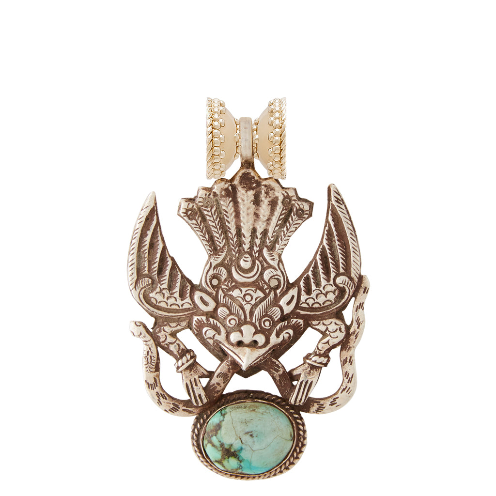 Tibetan Treasure Turquoise Griffin Centerpiece