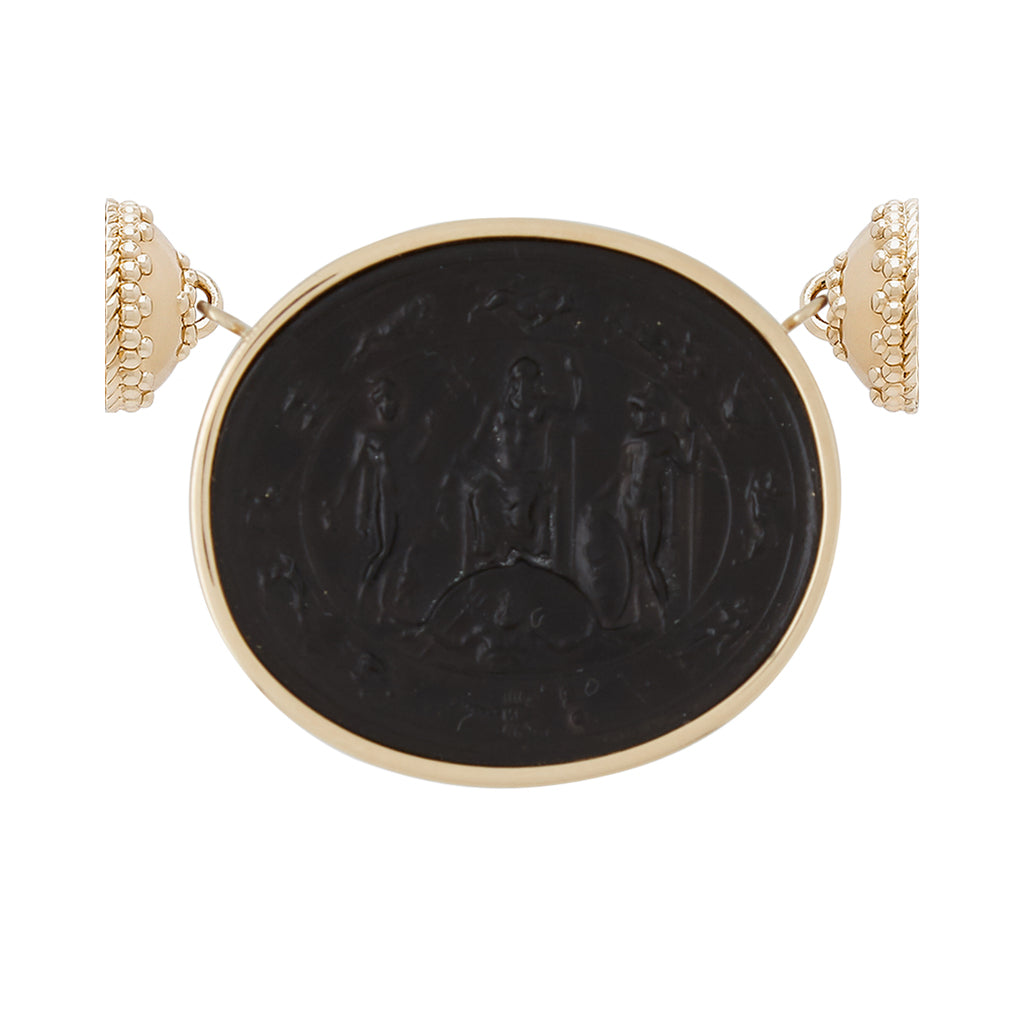 Classic Deity Black Italian Glass Centerpiece