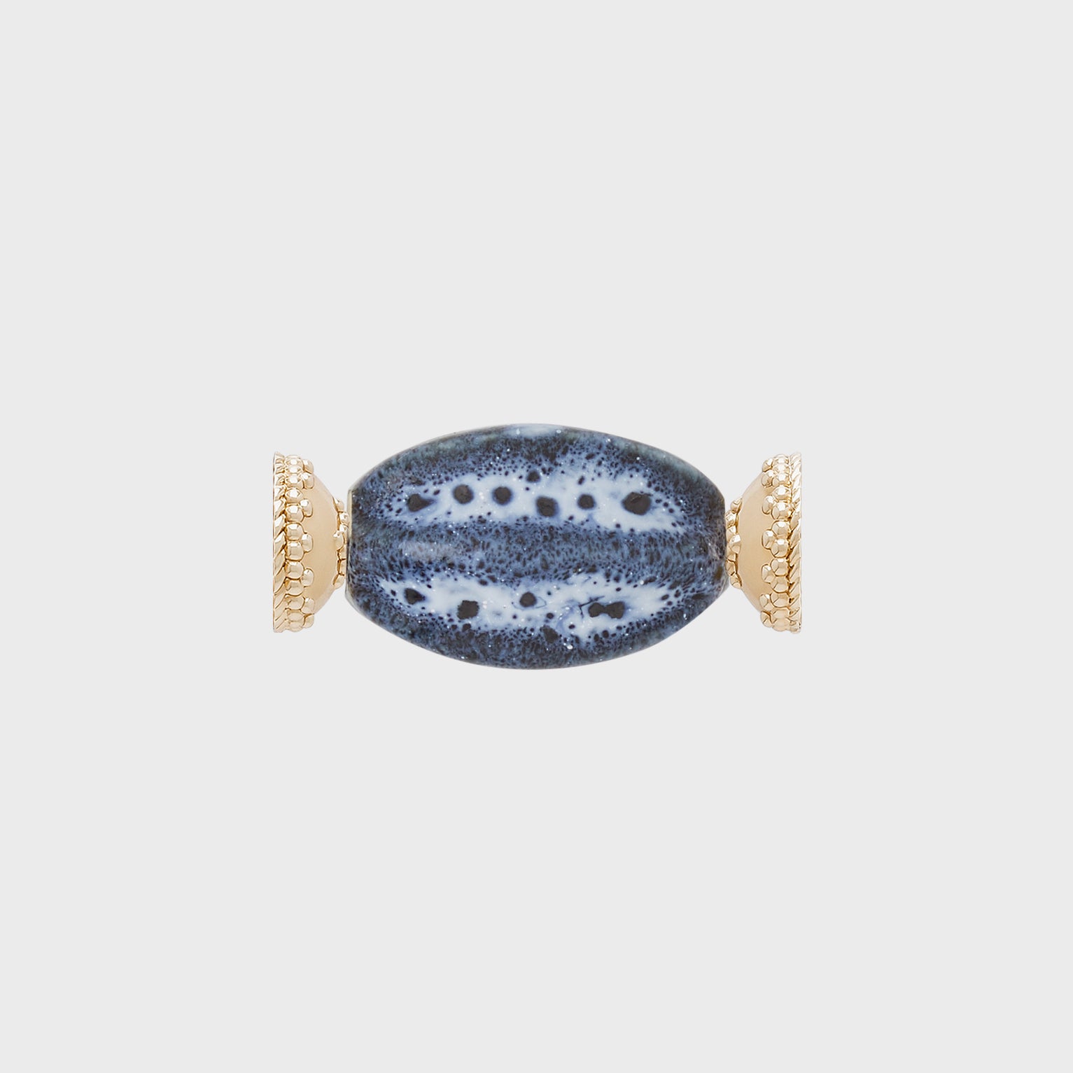 Indigo Speckled Ceramic Fluted Bead Centerpiece