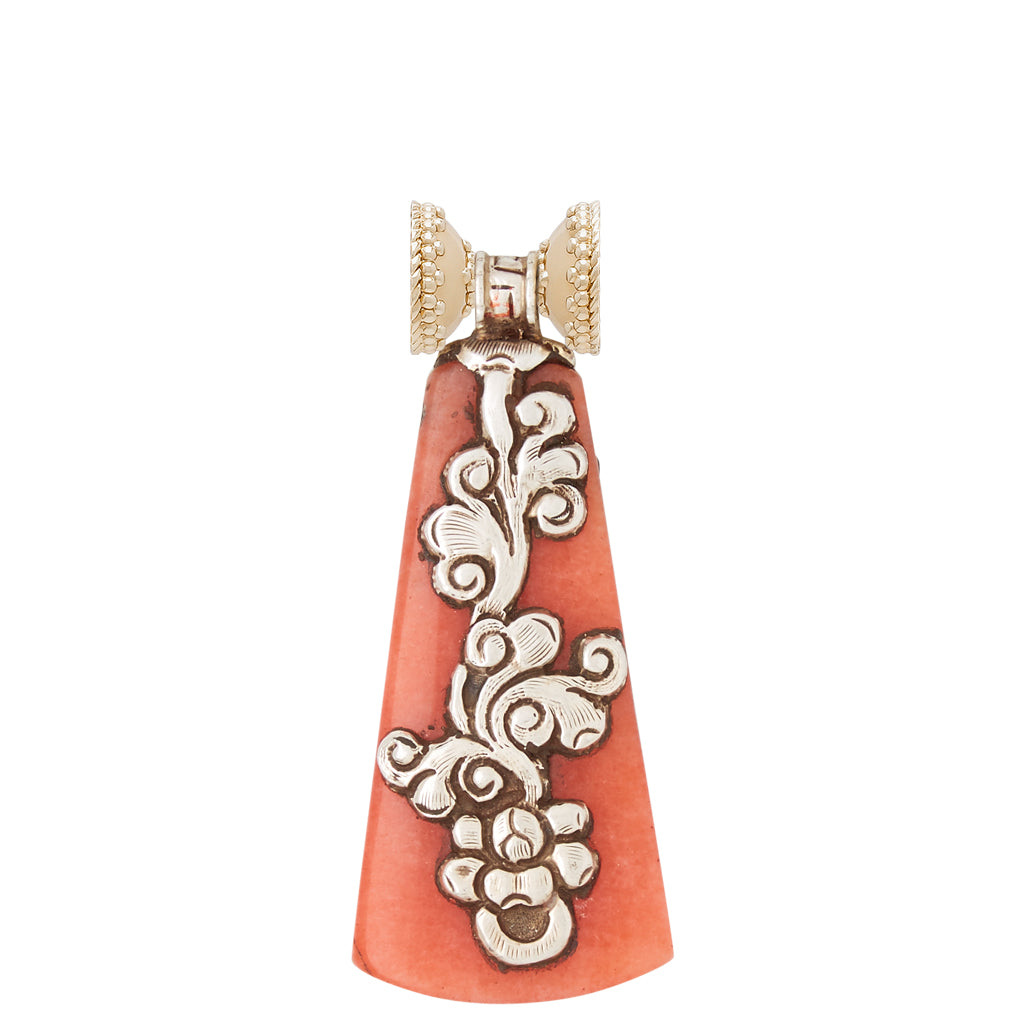 Tibetan Treasure Dyed Coral Flower Centerpiece