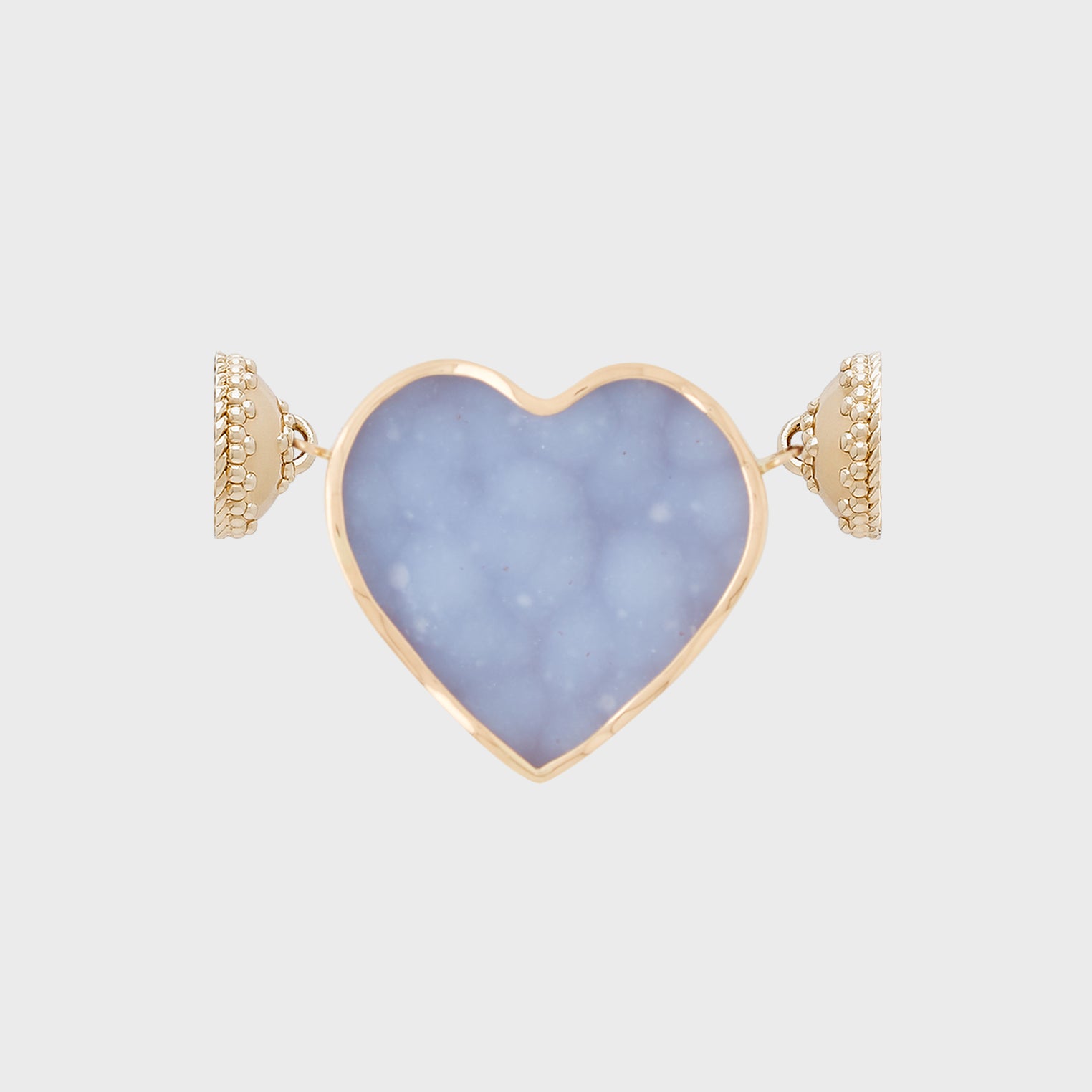Blue Chalcedony Druzy Heart Centerpiece