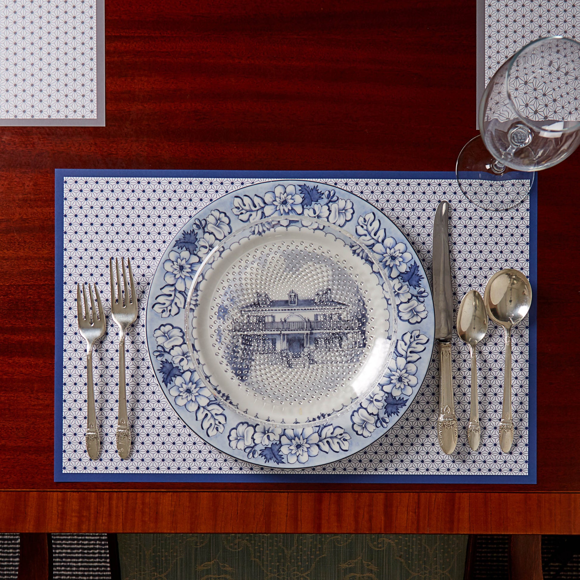 Navy Star Reversible Placemats, Set of 12