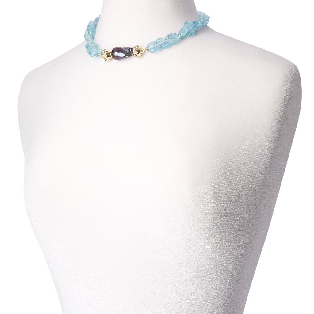 Helen Blue Topaz Double Strand Necklace