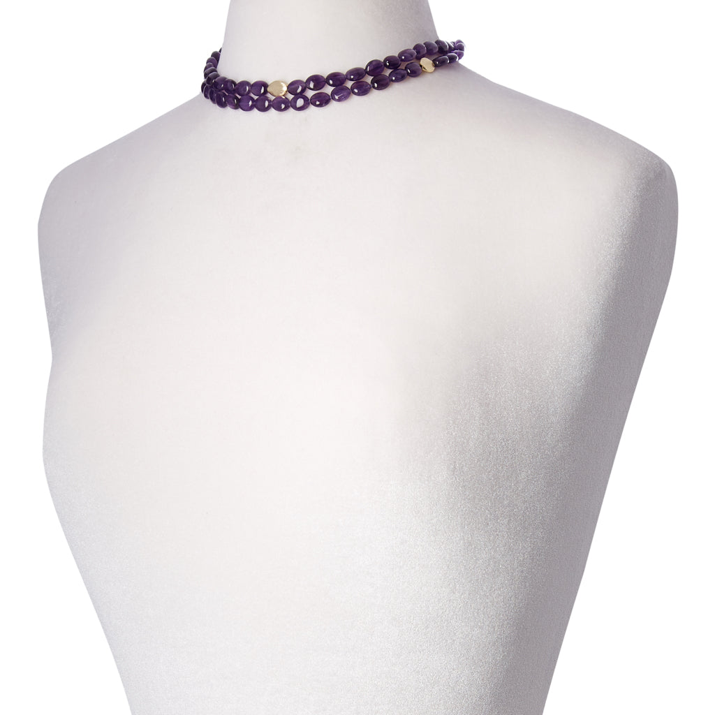 Gold Rush Amethyst Double Strand Necklace