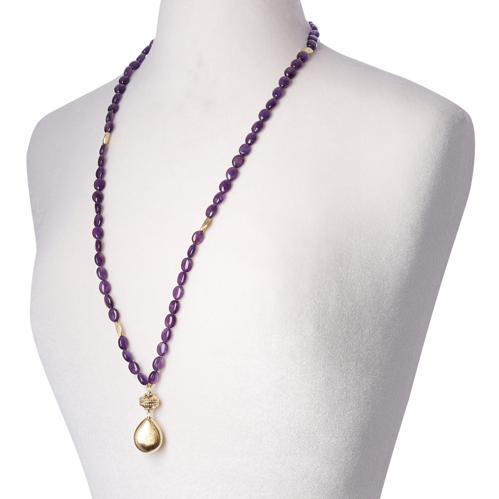 Gold Rush Amethyst Double Strand Necklace