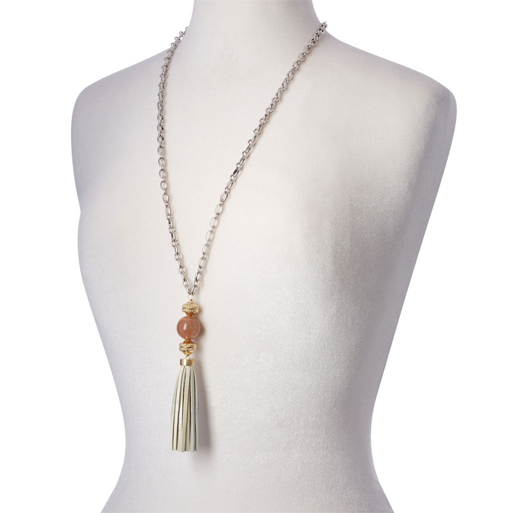 Baja Metallic Silver Tassel