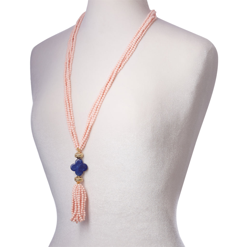 Victoire Blue Lace Agate 4mm Tassel