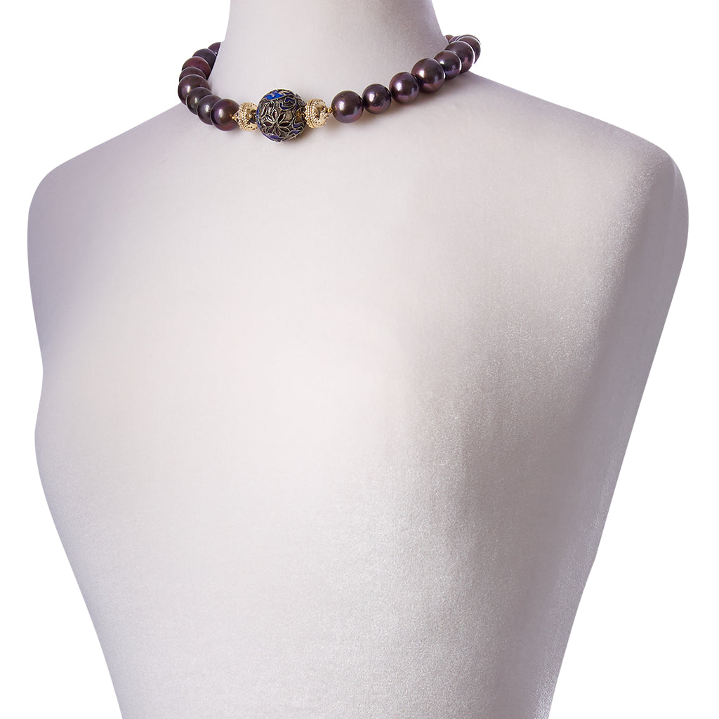 Peacock Pearl 15-16mm Necklace