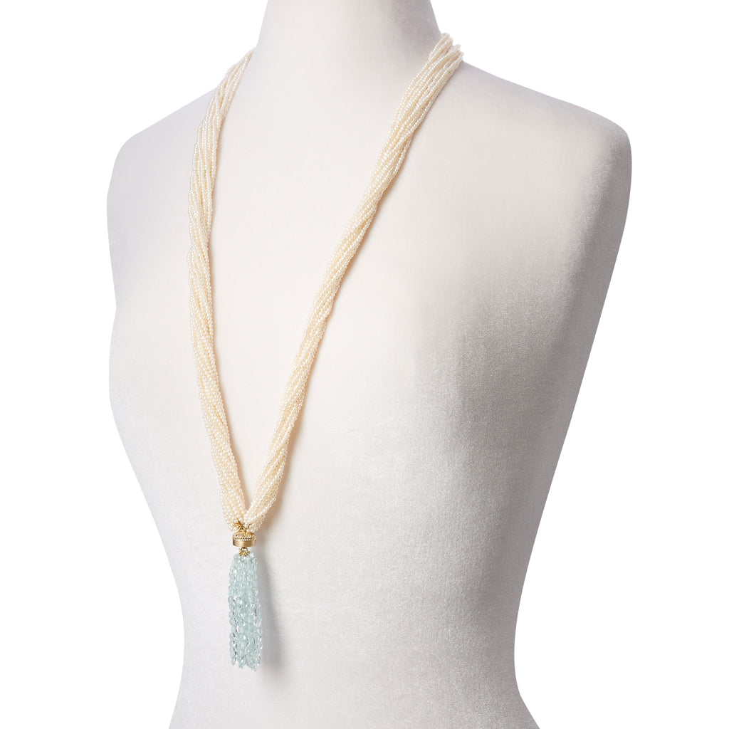 Aquamarine Small Coin Tassel