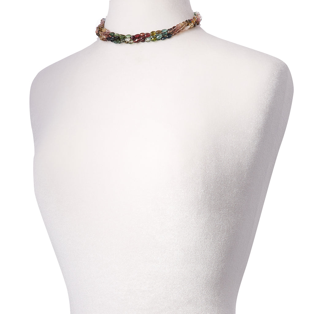 Nancy Watermelon Tourmaline 4 Strand Necklace