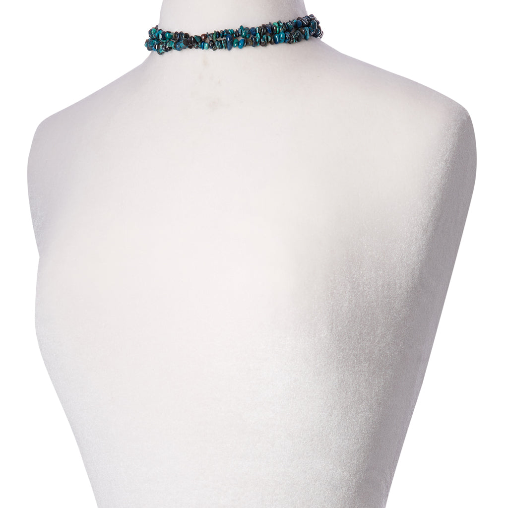 Chrysocolla Chip Double Strand Necklace